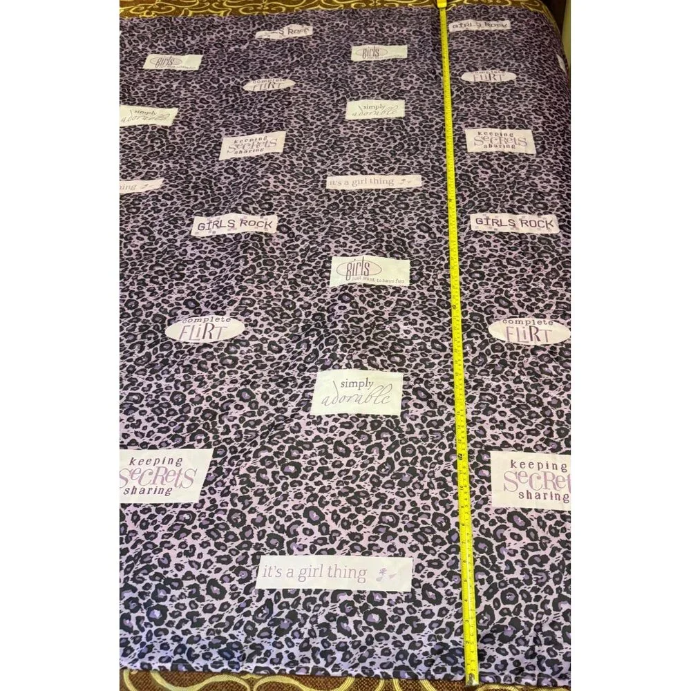 Unbranded Purple Leopard Print & Girls Theme Shower Curtain 100% Polyester 6 Ft.